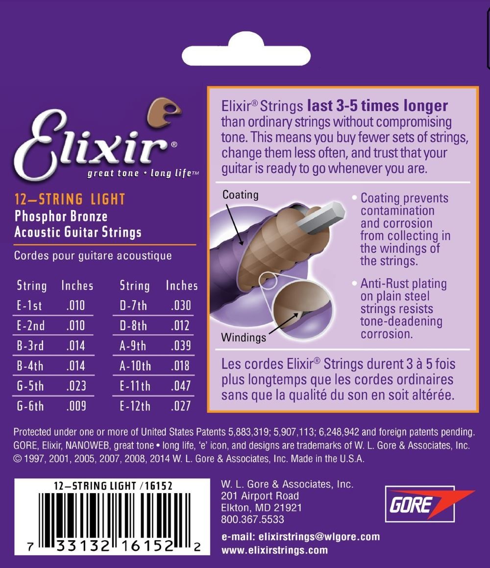 картинка Elixir 16152 12-str Acoustic Light P/Bronze 10-47 от магазина Multimusic