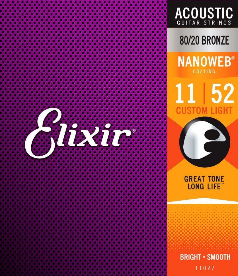картинка Elixir 11027 Acoustic C/Light 80/20 Bronze 11-52 от магазина Multimusic