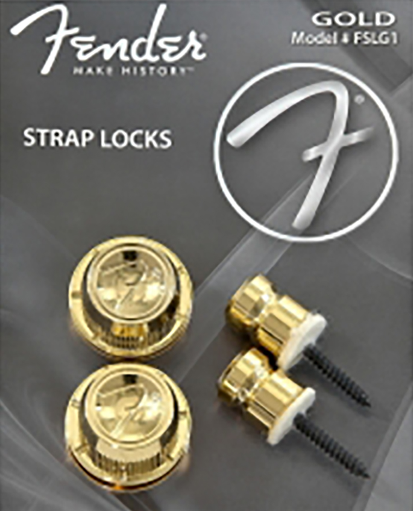 картинка Fender "F" Strap Locks Gold от магазина Multimusic
